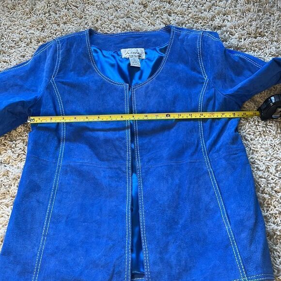 Leather Linea by Louis Dell'Olio Fully Lined Jacket Size M Royal Blue EUC - Picture 12 of 16
